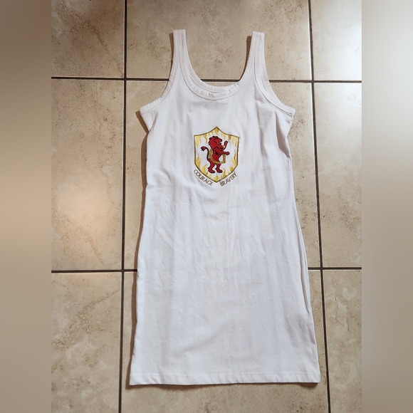 Harry Potter Gryffindor Inspired White Mini Dress, Size Small - Picture 1 of 5